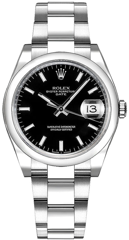 Rolex Oyster Perpetual Date 34 Black Dial Watch 115200
