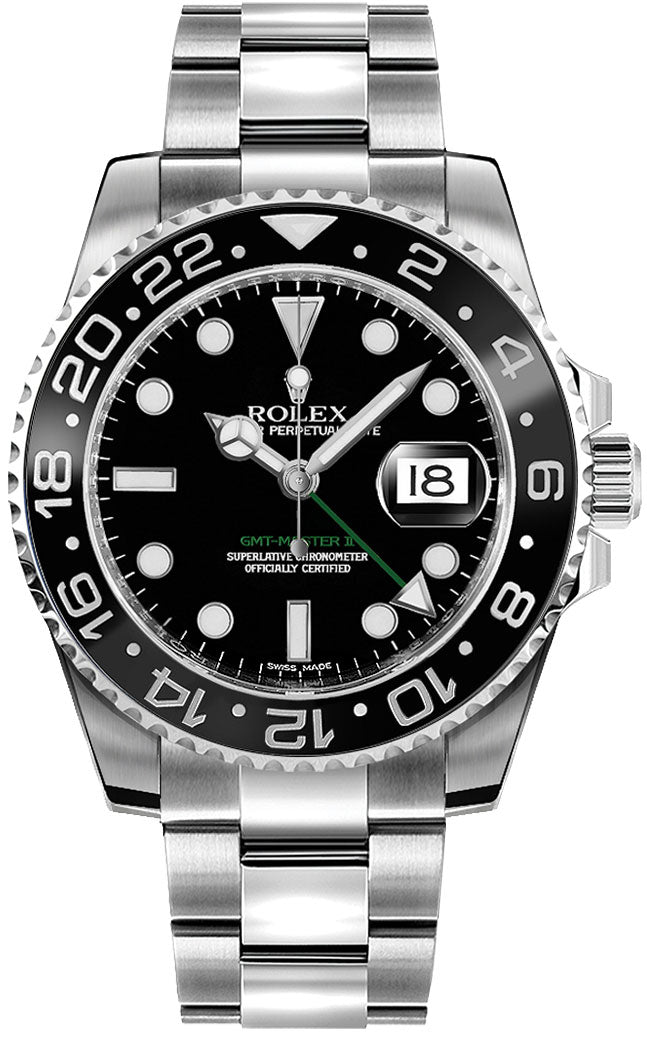 Rolex GMT-Master II Black Dial Oystersteel Men's Watch 116710LN-0001
