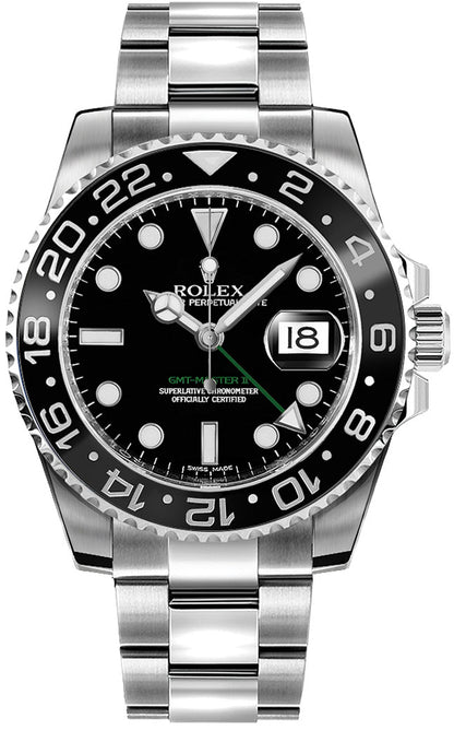 Rolex GMT-Master II Black Dial Oystersteel Men's Watch 116710LN-0001