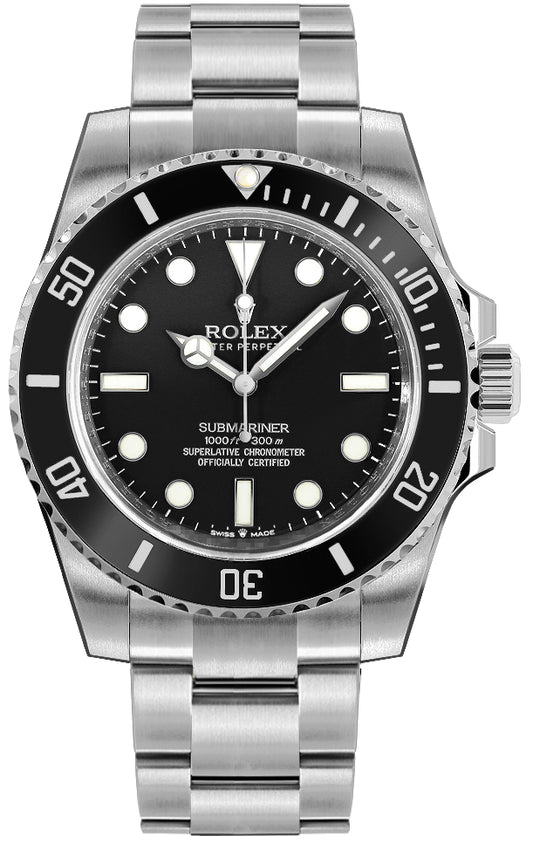 Rolex Submariner Black Dial Oystersteel Men's Diving Watch 124060-0001