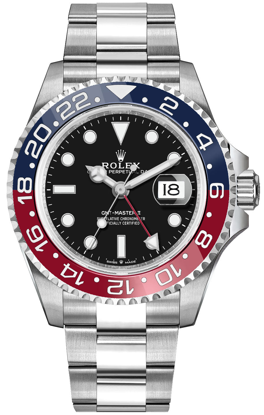 Rolex GMT-Master II Pepsi Black Dial Men's Luxury Watch 126710BLRO-0002