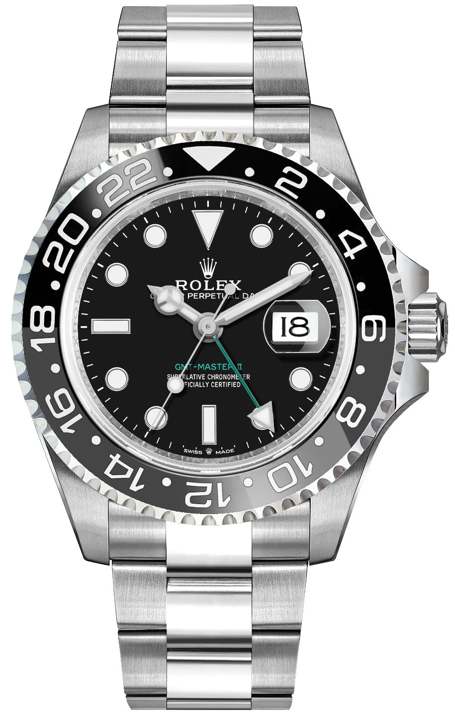 Rolex GMT-Master II Black & Grey Ceramic Bezel Men's Watch 126710GRNR-0004