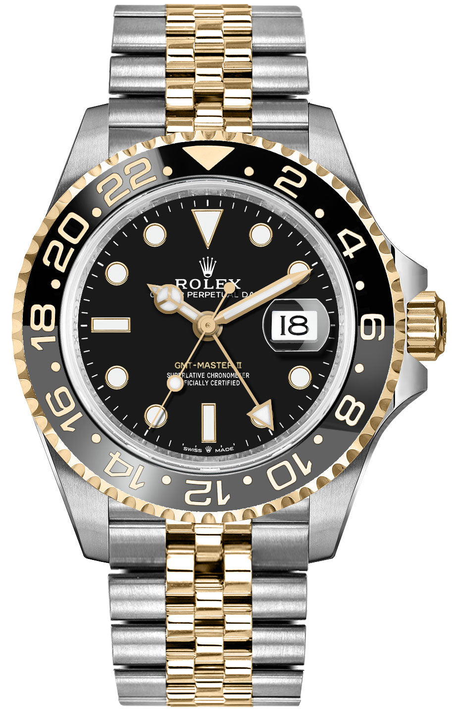 Rolex GMT-Master II Yellow Gold & Steel Men's Watch 126713GRNR-0001