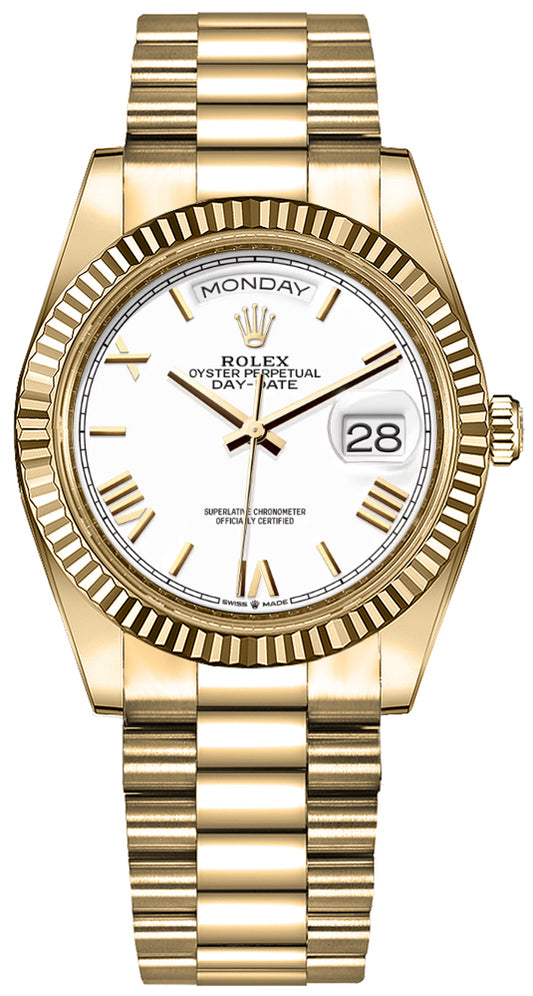 Rolex Day-Date 36 President Bracelet White Dial Unisex Watch 128238-0113