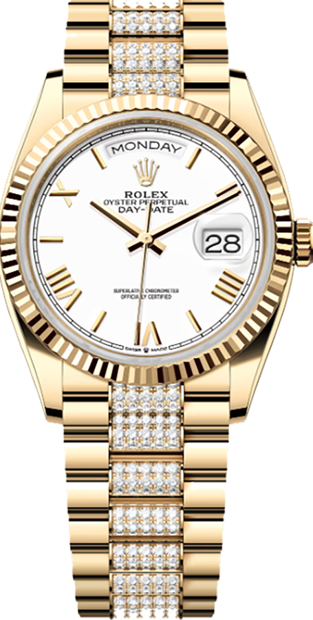 Rolex Day-Date 36 Diamond President Bracelet Unisex Watch 128238-0114