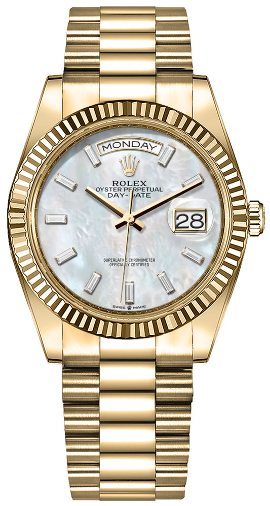 Rolex Day-Date 36 President Bracelet Mother Of Pearl Dial Unisex Watch 128238-0123