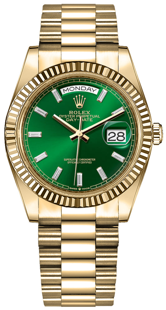 Rolex Day-Date 36 President Bracelet Green Diamond Dial Unisex Watch 128238-0130