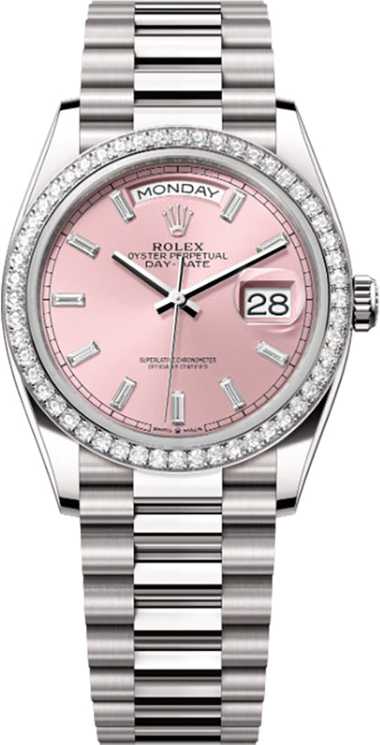 Rolex Day-Date 36 Pink Diamond Dial Women's Watch 128349RBR-0053