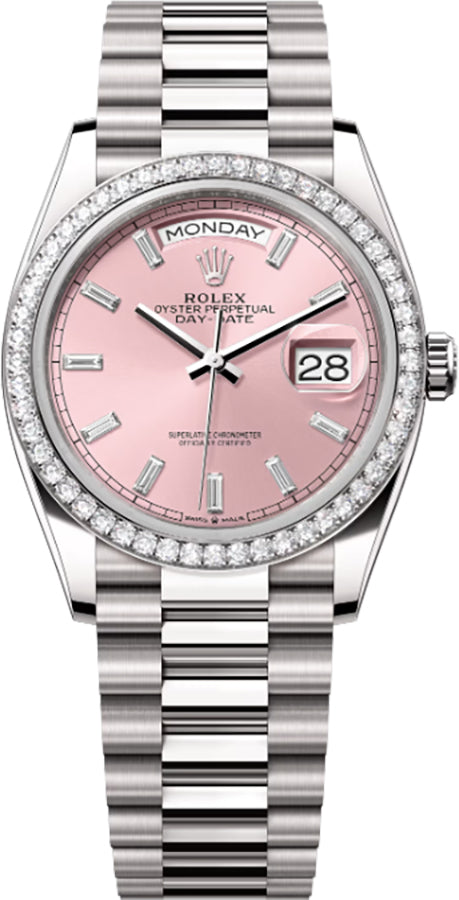 Rolex Day-Date 36 Pink Diamond Dial Women's Watch 128349RBR-0053
