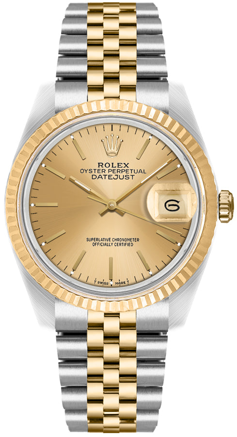 Rolex Datejust 36 Champagne Dial Unisex Watch 16233
