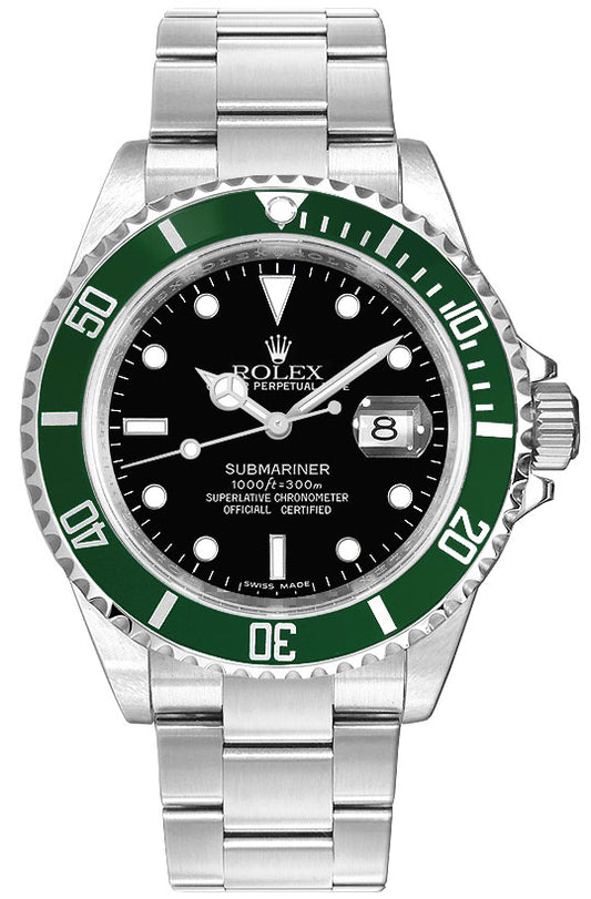 Rolex Submariner Date Green Aluminum Bezel Men's Luxury Watch 16610LV