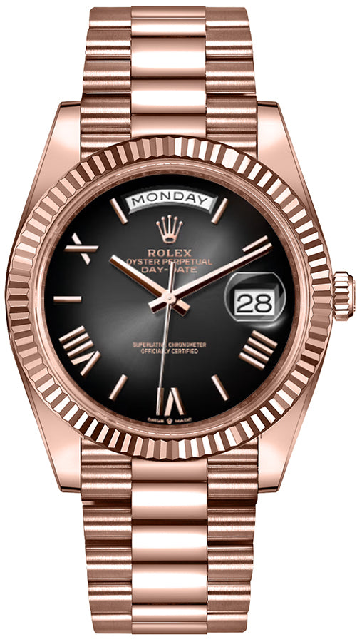 Rolex Day-Date 40 Fluted Bezel President Bracelet Men's Watch 228235-0055