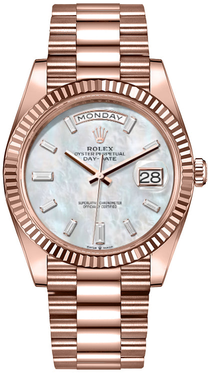 Rolex Day-Date 40 Mother of Pearl Diamond Dial Men's Watch 228235-0056