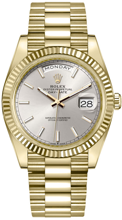 Rolex Day-Date 40 18k Yellow Gold Fluted Bezel Men's Watch 228238-0066
