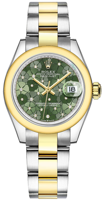 Rolex Datejust 31 Green Floral Diamond Dial Women's Watch 278243-0031