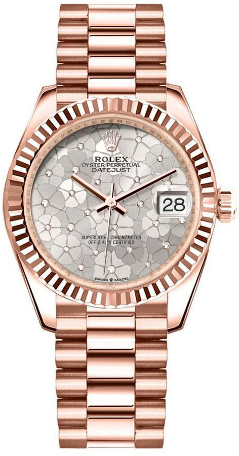 Rolex Datejust 31 Silver Floral Motif Dial Women's Watch 278275-0045