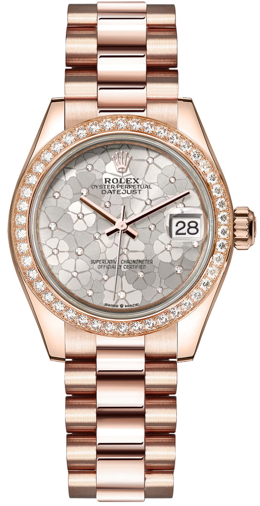 Rolex Datejust 31 Silver Floral Motif Dial Women's Watch 278285RBR-0036