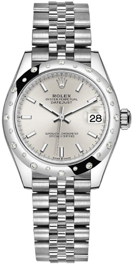 Rolex Datejust 31 Domed Diamond Bezel Women's Watch 278344RBR-0014