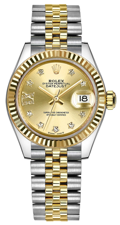 Rolex Lady-Datejust 28 Diamonds Luxury Women's Watch 279173-0021