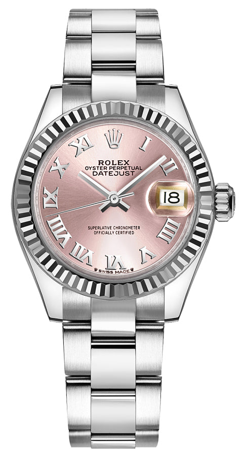 Rolex Lady-Datejust 28 Pink Roman Numeral Dial Women's Watch 279174-0018
