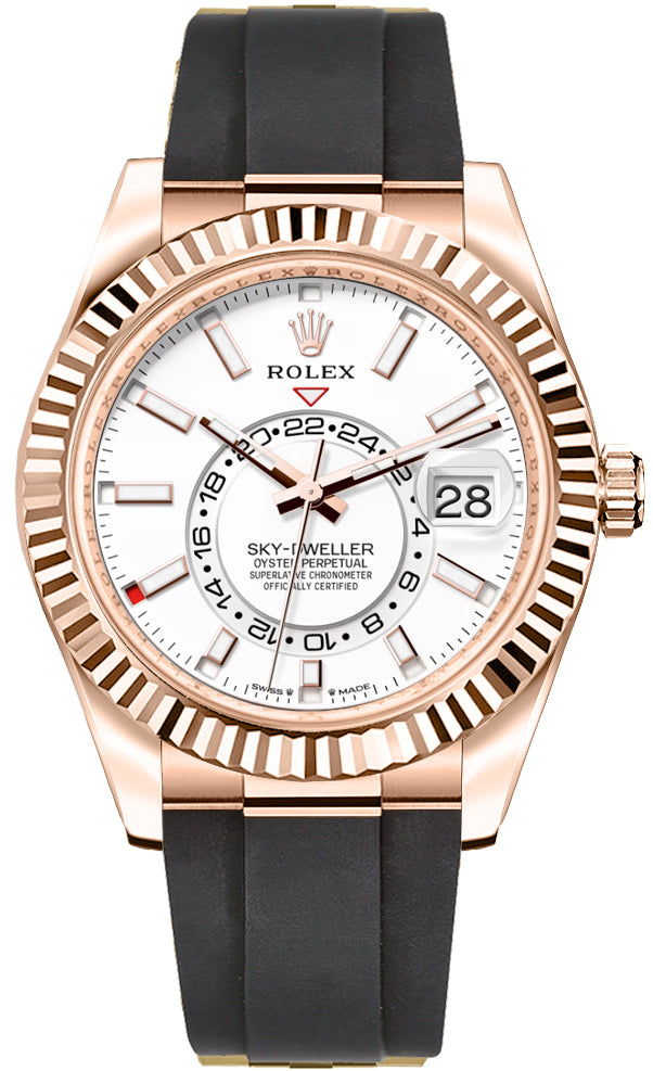 Rolex Sky-Dweller White Dial Oysterflex Bracelet Men's Watch 336235-0003