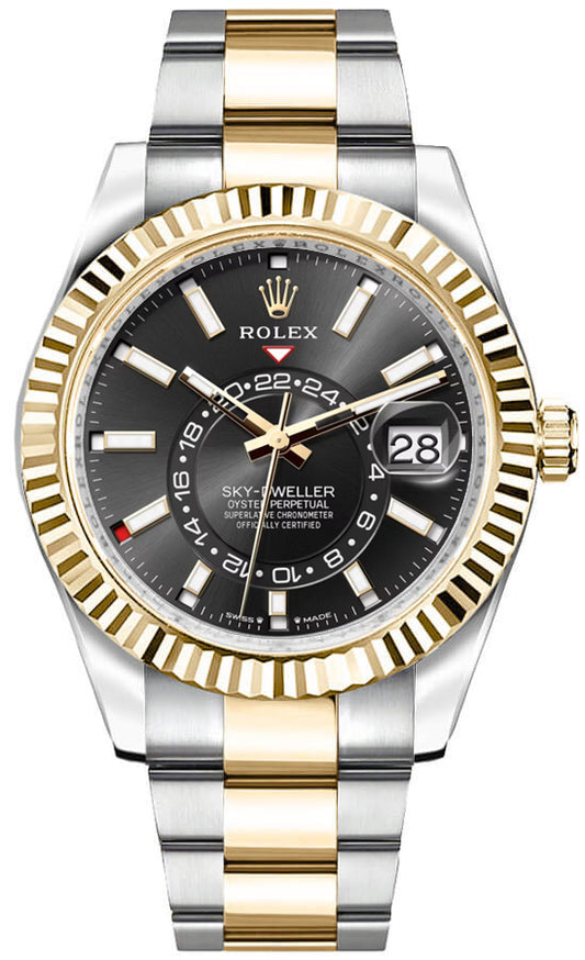 Rolex Sky-Dweller Oystersteel & Yellow Gold Black Dial Men's Watch 336933-0003