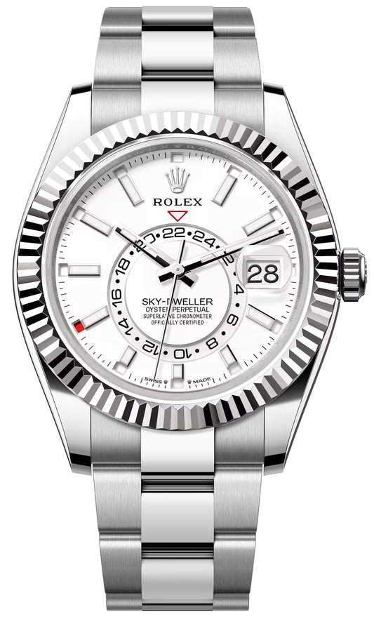 Rolex Sky-Dweller White Gold Bezel Oyster Bracelet Men's Watch 336934-0003