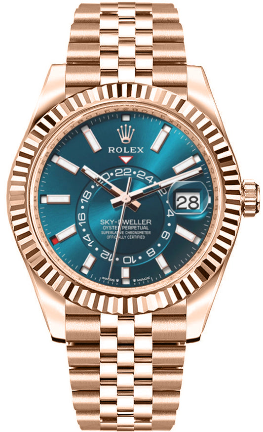 Rolex Sky-Dweller 42mm 18k Everose Gold Men's Watch 336935-0005