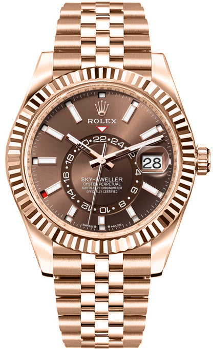 Rolex Sky-Dweller Rose Gold Jubilee Bracelet Men's Watch 336935-0006