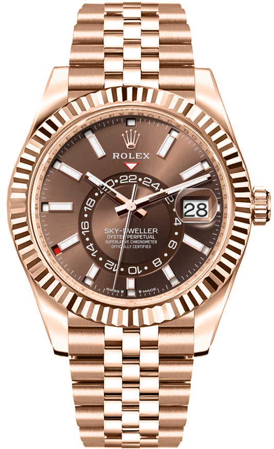 Rolex Sky-Dweller Rose Gold Jubilee Bracelet Men's Watch 336935-0006