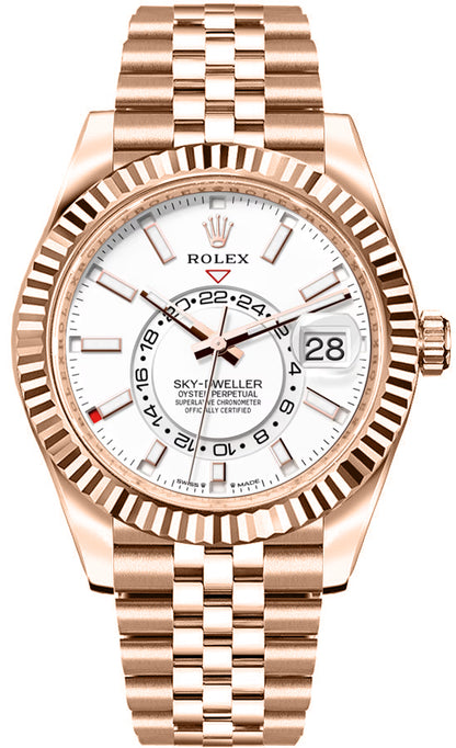 Rolex Sky-Dweller Intense White Dial Jubilee Bracelet Men's Watch 336935-0007