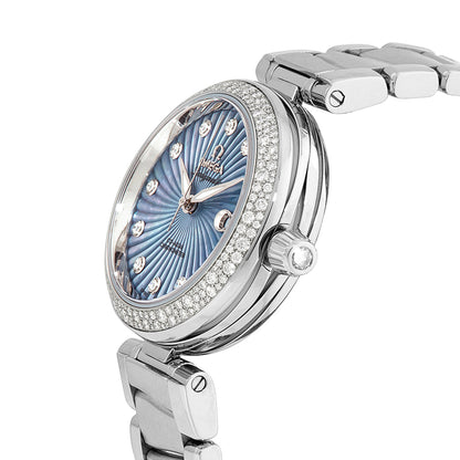 Omega De Ville Ladymatic Blue Pearl & Diamond Ladies Luxury Watch 425.35.34.20.57.002