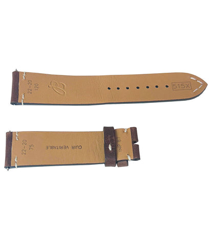 Breitling 22mm Brown Drakkar Calfskin Leather OEM Watch Strap 515X