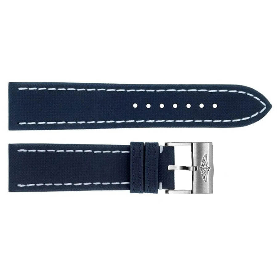 Breitling 22mm Blue Military Calfskin Leather OEM Watch Strap 636X