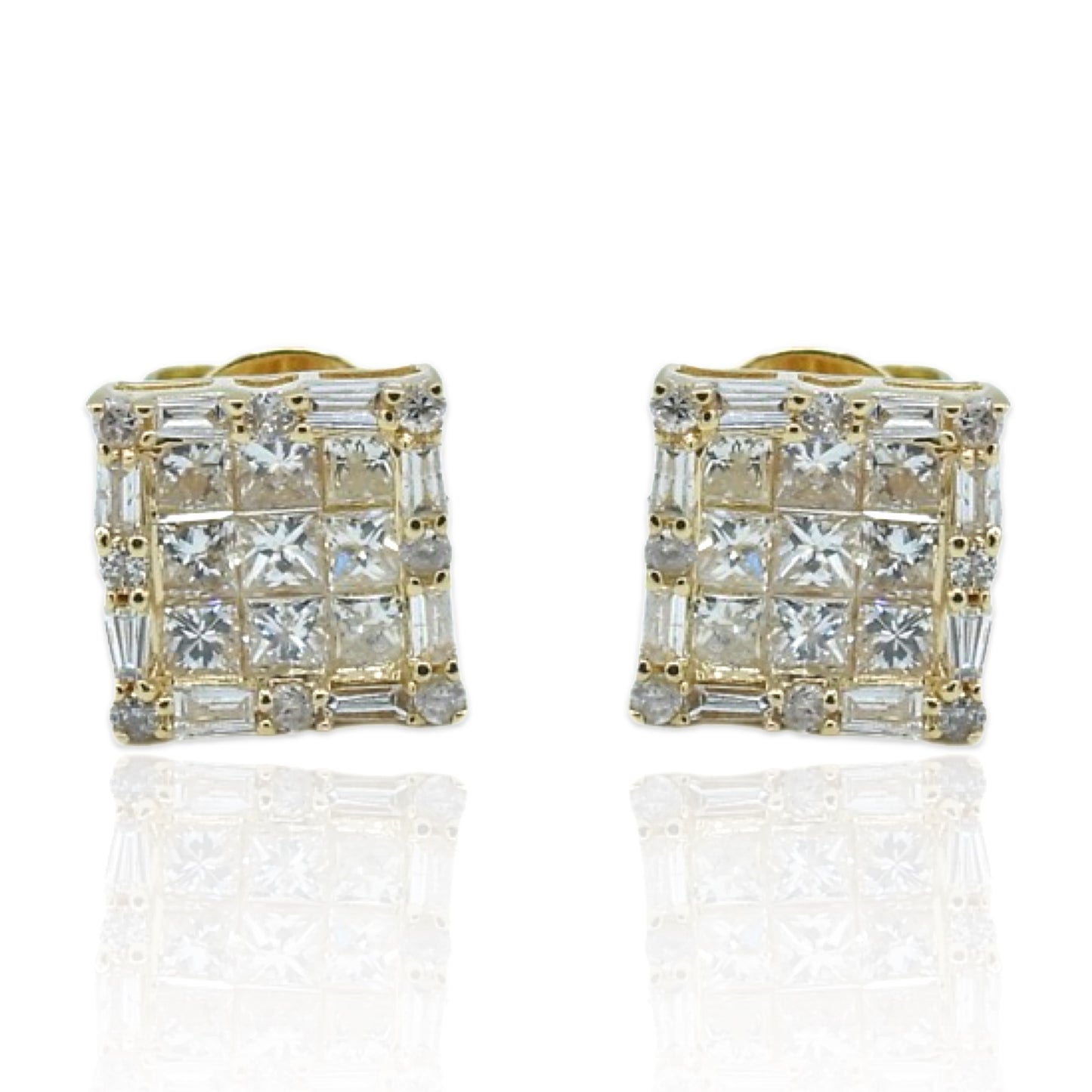 18K Yellow Gold Diamond Stud Earrings (.90 Ct. Tw.)