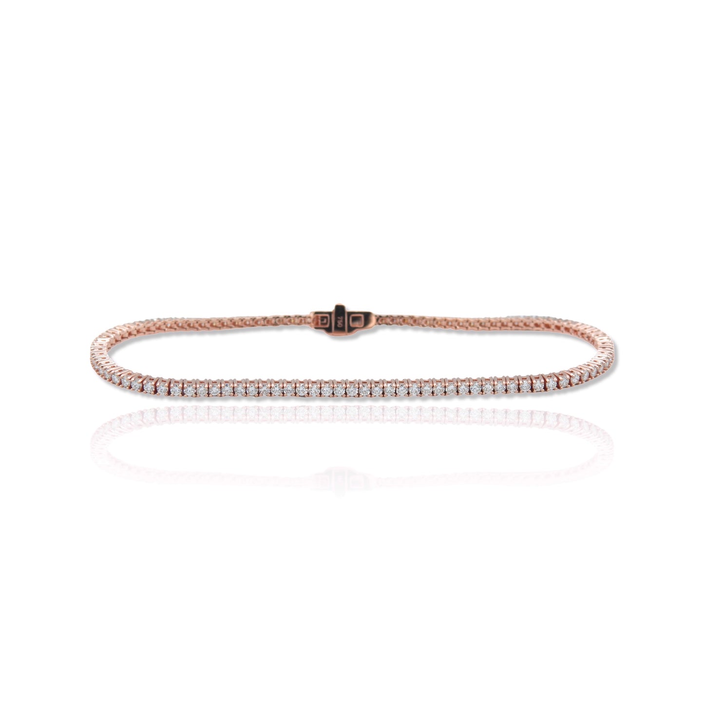 18K Rose Gold Diamond Tennis Bracelet