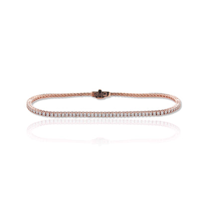 18K Rose Gold Diamond Tennis Bracelet
