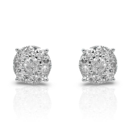 14K White Gold Diamond Stud Earrings (1.25 Ct. Tw.)
