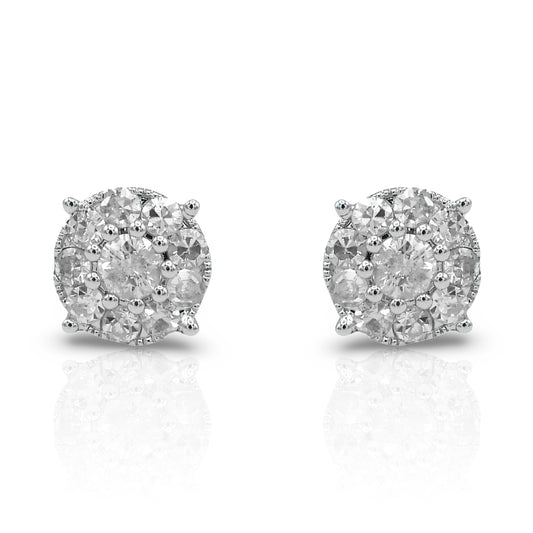 14K White Gold Diamond Stud Earrings (1.25 Ct. Tw.)
