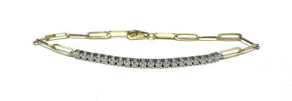 14K Yellow Gold Diamond Clip Bracelet
