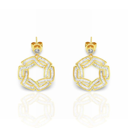 14K Yellow Gold Diamond Earrings (1.35 Ct. Tw.)
