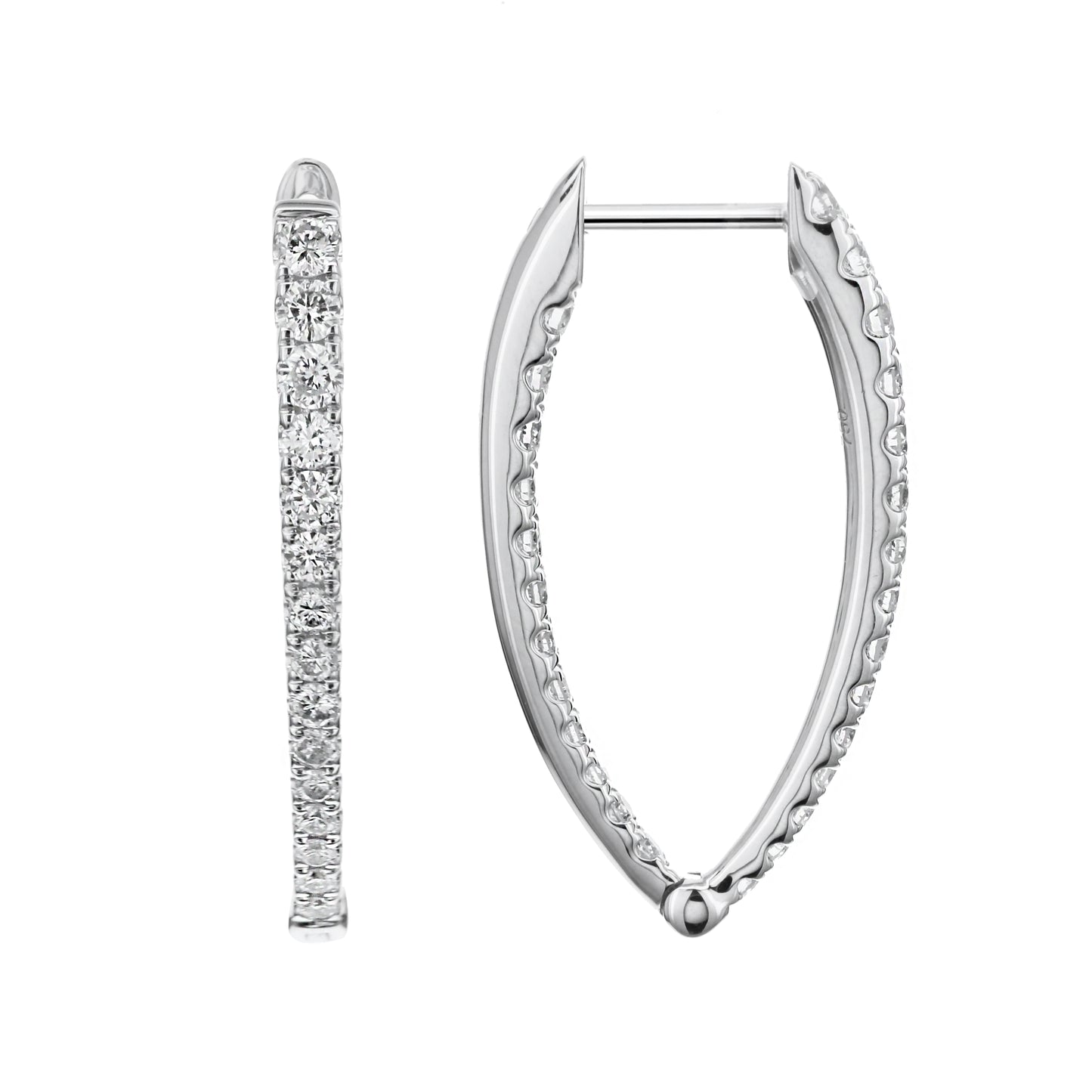 18K White Gold Diamond Earrings (1.10 Ct. Tw.)