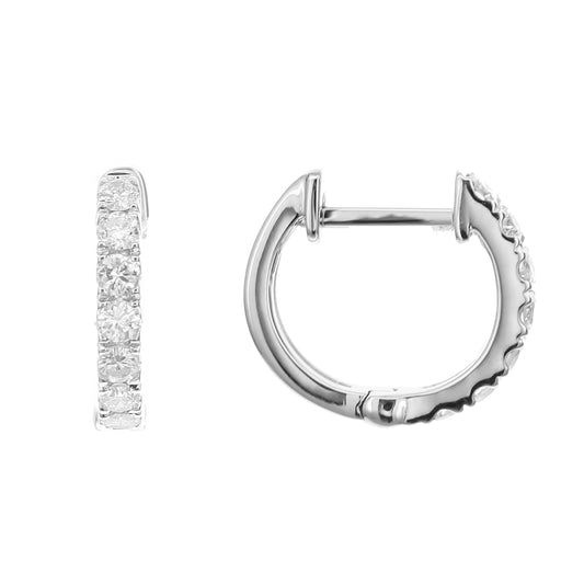 18K White Gold Diamond Huggy Earrings (.30 Ct. Tw.)