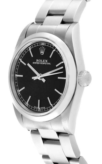 Rolex Oyster Perpetual 31 Black Dial Steel Women's Watch 77080