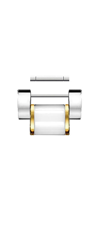 Tag Heuer 15mm Steel / Gold / White Ceramic Watch Bracelet Link BB0865