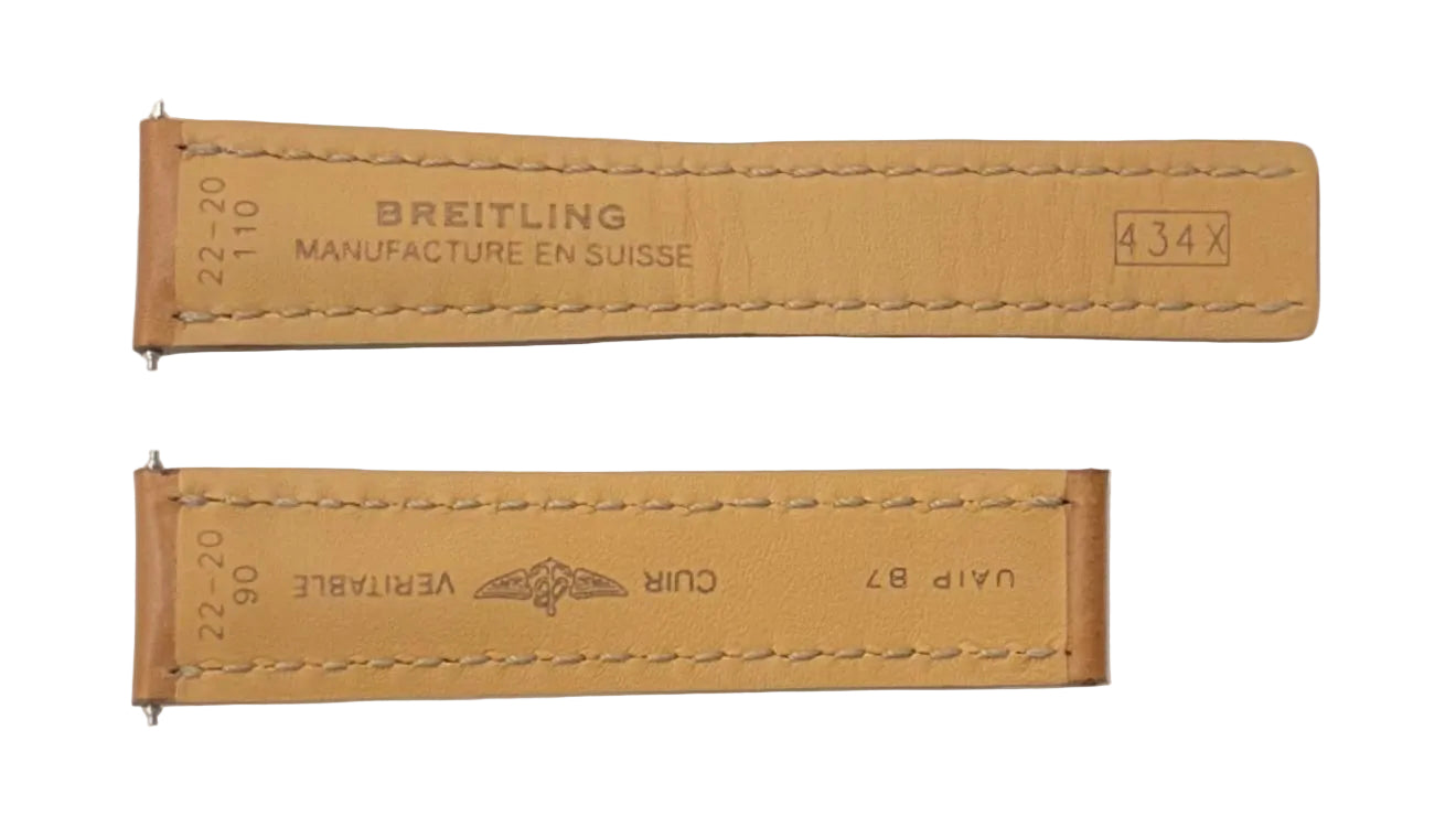 Breitling 22mm Brown Leather Strap 434X