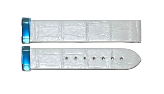 Omega De Ville 16mm Ladymatic White Leather Strap 98000356