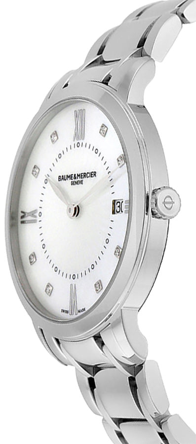 Baume & Mercier Classima Pearl White & Diamond Dial Women's Watch 10225