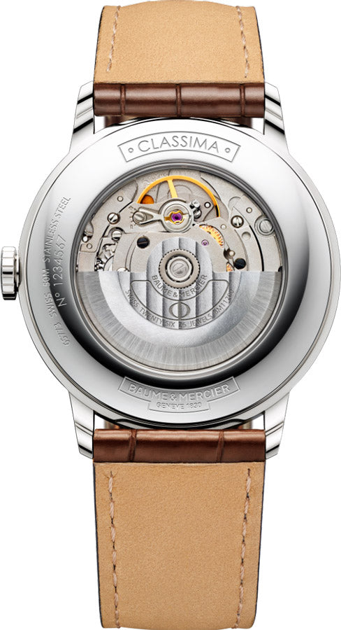 Baume & Mercier Classima White Dial Brown Leather Men's Watch 10263