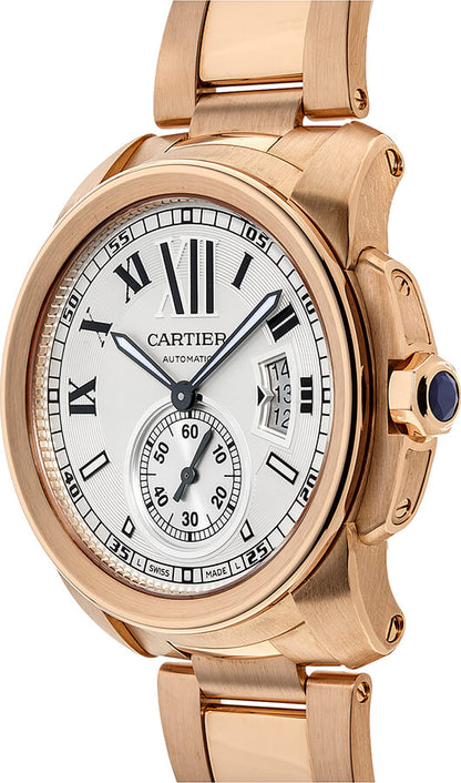 Cartier Calibre de Cartier Solid 18k Rose Gold Men's Watch W7100018